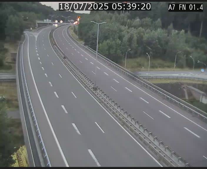 Caméra autoroute Luxembourg A7 - Tunnel Stafelter - direction Echangeur Grünewald