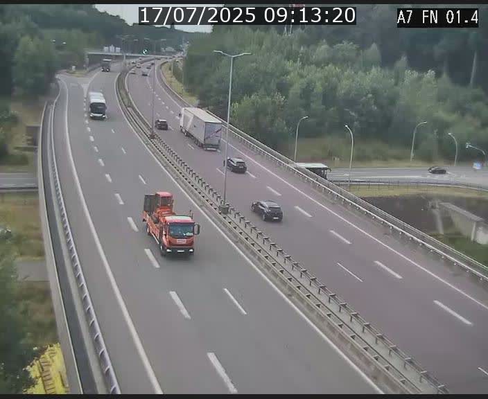 Caméra autoroute Luxembourg A7 - Tunnel Stafelter - direction Echangeur Grünewald