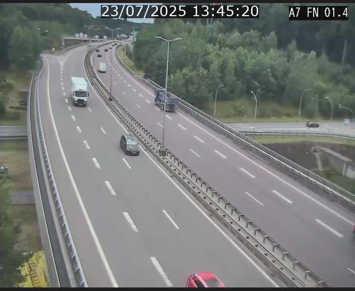 Caméra autoroute Luxembourg A7 - Tunnel Stafelter - direction Echangeur Grünewald