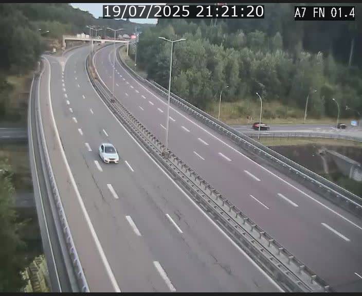Caméra autoroute Luxembourg A7 - Tunnel Stafelter - direction Echangeur Grünewald