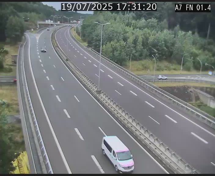 Caméra autoroute Luxembourg A7 - Tunnel Stafelter - direction Echangeur Grünewald