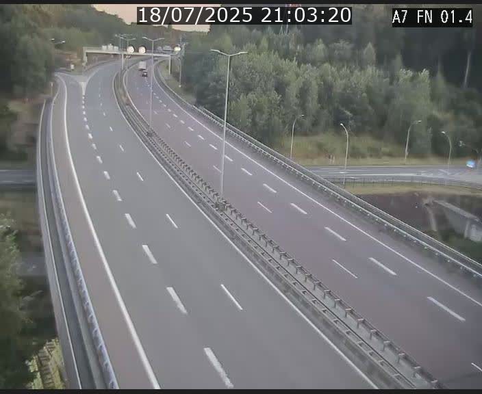Caméra autoroute Luxembourg A7 - Tunnel Stafelter - direction Echangeur Grünewald