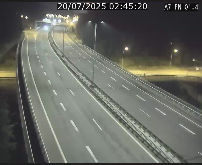 Caméra autoroute Luxembourg A7 - Tunnel Stafelter - direction Echangeur Grünewald