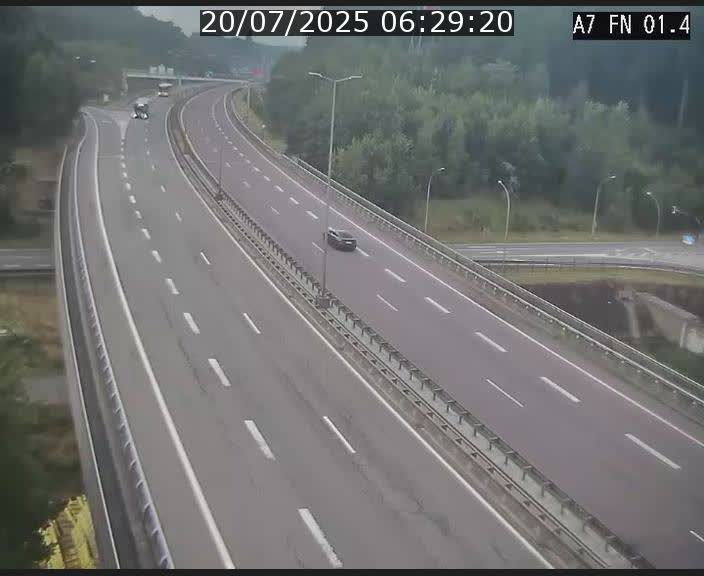Caméra autoroute Luxembourg A7 - Tunnel Stafelter - direction Echangeur Grünewald