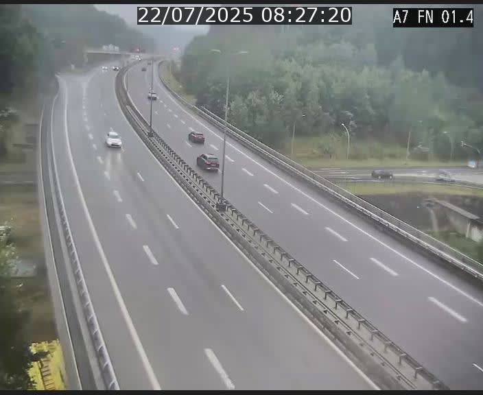 Caméra autoroute Luxembourg A7 - Tunnel Stafelter - direction Echangeur Grünewald
