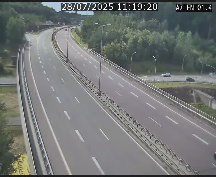 Caméra autoroute Luxembourg A7 - Tunnel Stafelter - direction Echangeur Grünewald