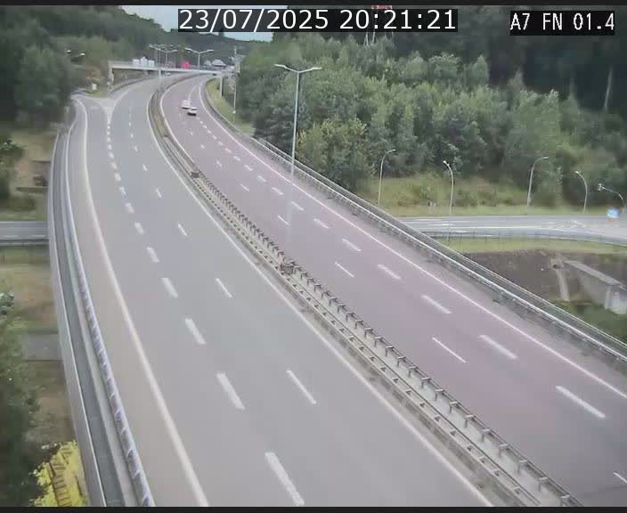 Caméra autoroute Luxembourg A7 - Tunnel Stafelter - direction Echangeur Grünewald