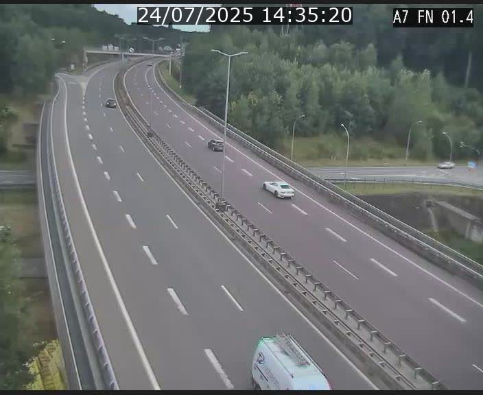 Caméra autoroute Luxembourg A7 - Tunnel Stafelter - direction Echangeur Grünewald