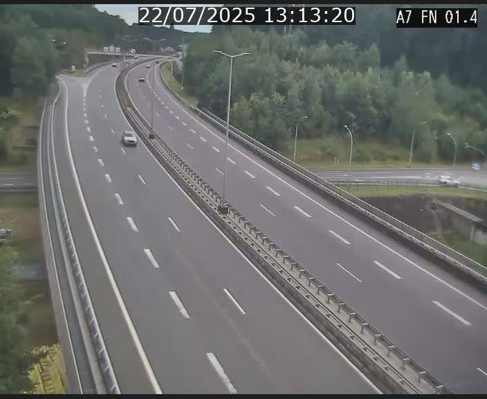 Caméra autoroute Luxembourg A7 - Tunnel Stafelter - direction Echangeur Grünewald
