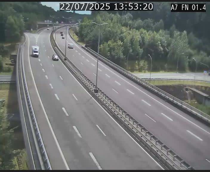 Caméra autoroute Luxembourg A7 - Tunnel Stafelter - direction Echangeur Grünewald