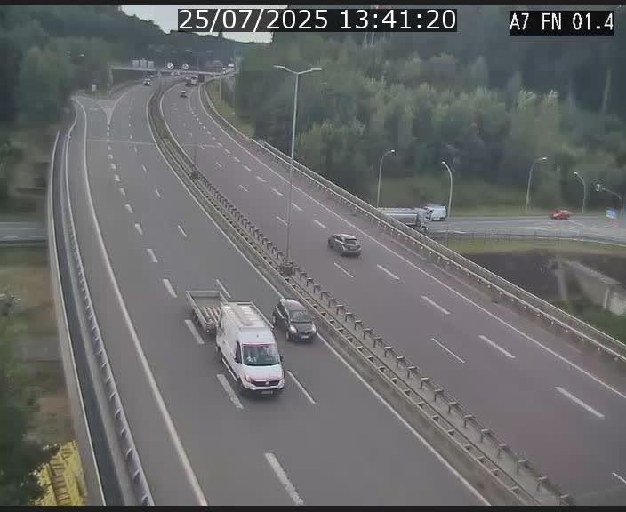 Caméra autoroute Luxembourg A7 - Tunnel Stafelter - direction Echangeur Grünewald