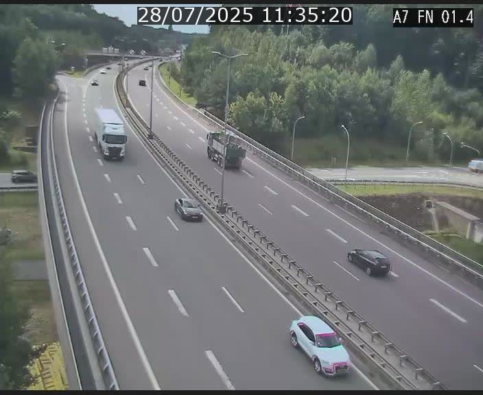 Caméra autoroute Luxembourg A7 - Tunnel Stafelter - direction Echangeur Grünewald