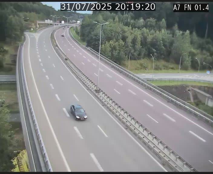 Caméra autoroute Luxembourg A7 - Tunnel Stafelter - direction Echangeur Grünewald