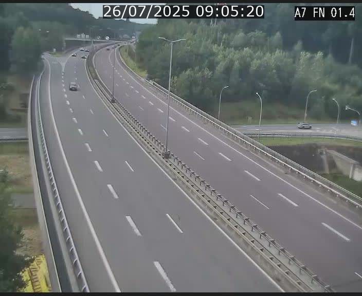 Caméra autoroute Luxembourg A7 - Tunnel Stafelter - direction Echangeur Grünewald