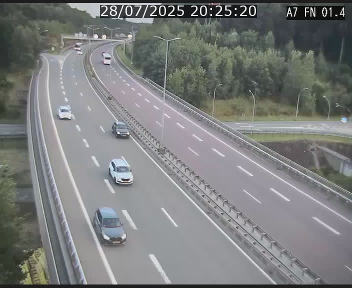 Caméra autoroute Luxembourg A7 - Tunnel Stafelter - direction Echangeur Grünewald