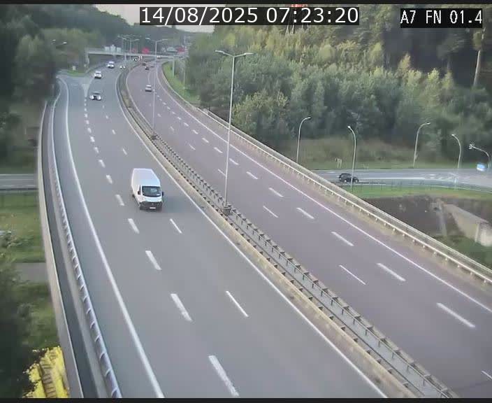 Caméra autoroute Luxembourg A7 - Tunnel Stafelter - direction Echangeur Grünewald