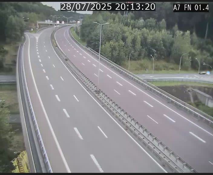 Caméra autoroute Luxembourg A7 - Tunnel Stafelter - direction Echangeur Grünewald
