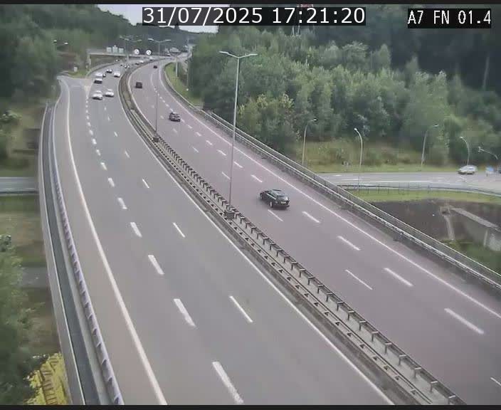 Caméra autoroute Luxembourg A7 - Tunnel Stafelter - direction Echangeur Grünewald