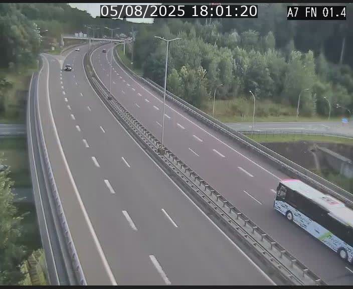 Caméra autoroute Luxembourg A7 - Tunnel Stafelter - direction Echangeur Grünewald
