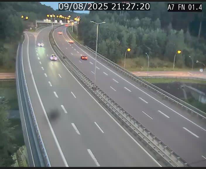 Caméra autoroute Luxembourg A7 - Tunnel Stafelter - direction Echangeur Grünewald