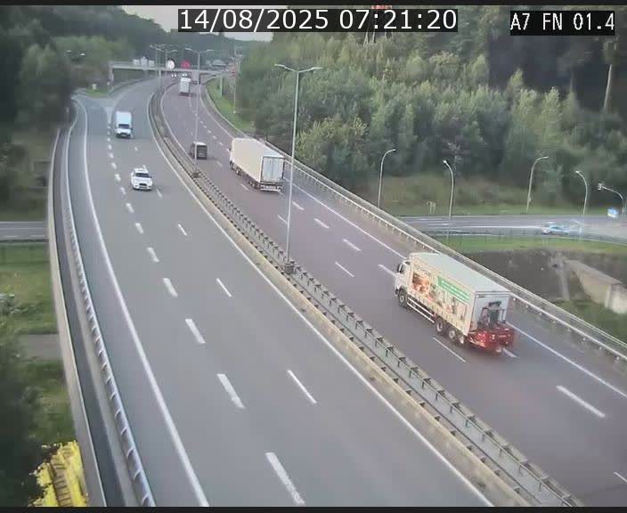 Caméra autoroute Luxembourg A7 - Tunnel Stafelter - direction Echangeur Grünewald