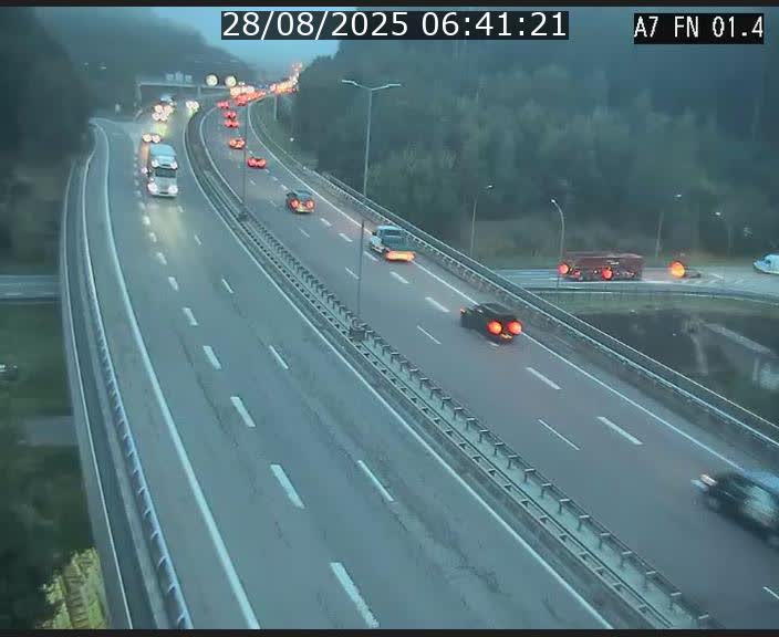 Caméra autoroute Luxembourg A7 - Tunnel Stafelter - direction Echangeur Grünewald