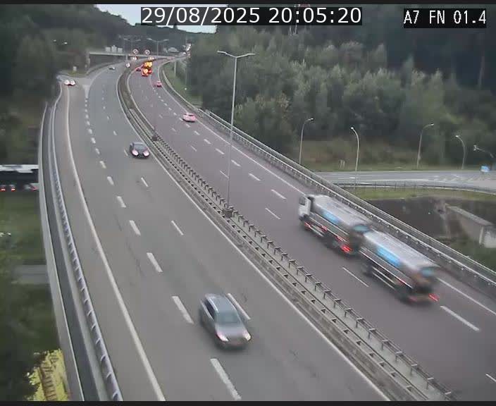 Caméra autoroute Luxembourg A7 - Tunnel Stafelter - direction Echangeur Grünewald