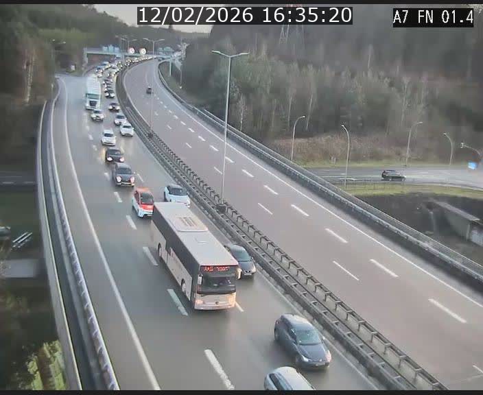 <h2>Caméra autoroute Luxembourg A7 - Tunnel Stafelter - direction Echangeur Grünewald</h2>