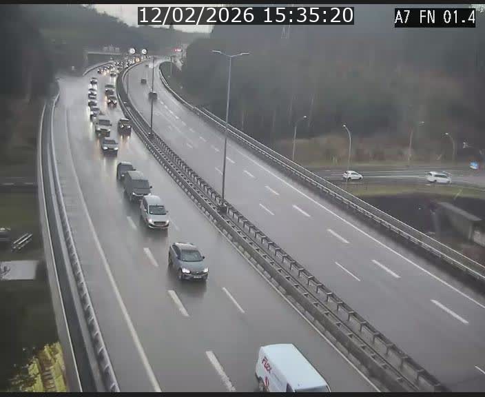 <h2>Caméra autoroute Luxembourg A7 - Tunnel Stafelter - direction Echangeur Grünewald</h2>