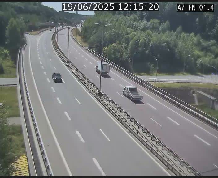 <h2>Caméra autoroute Luxembourg A7 - Tunnel Stafelter - direction Echangeur Grünewald</h2>