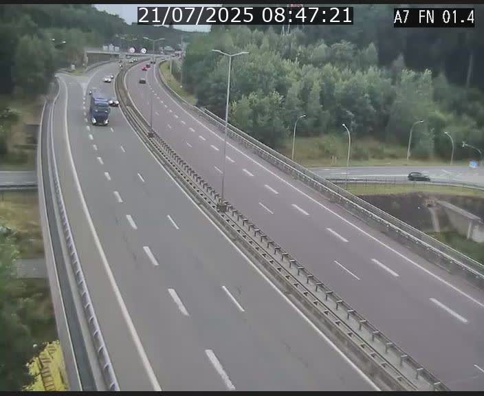 <h2>Caméra autoroute Luxembourg A7 - Tunnel Stafelter - direction Echangeur Grünewald</h2>