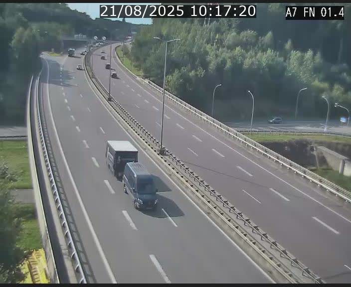 <h2>Caméra autoroute Luxembourg A7 - Tunnel Stafelter - direction Echangeur Grünewald</h2>