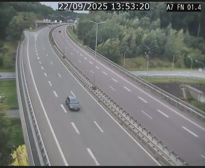 <h2>Caméra autoroute Luxembourg A7 - Tunnel Stafelter - direction Echangeur Grünewald</h2>