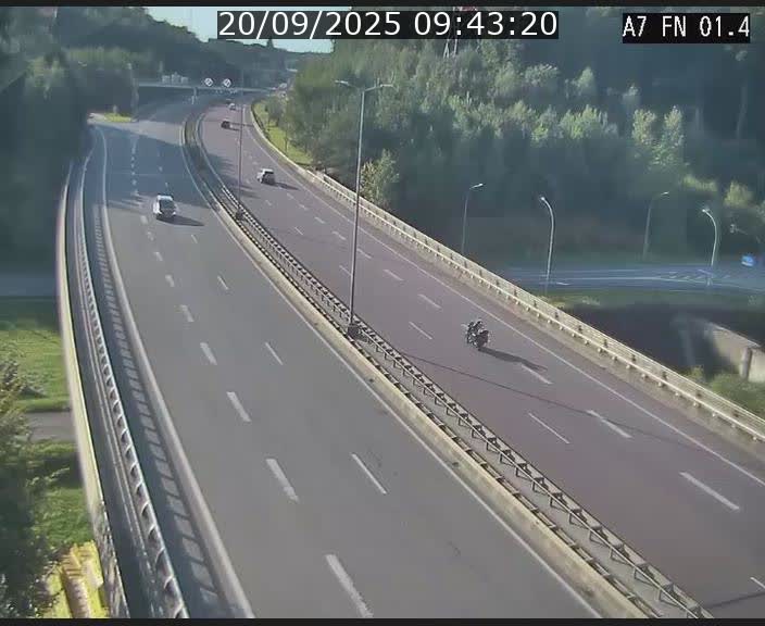 Caméra autoroute Luxembourg A7 - Tunnel Stafelter - direction Echangeur Grünewald