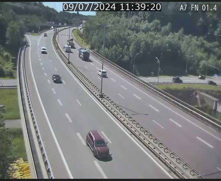 Caméra autoroute Luxembourg A7 - Tunnel Stafelter - direction Echangeur Grünewald