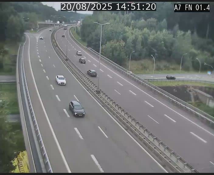 <h2>Caméra autoroute Luxembourg A7 - Tunnel Stafelter - direction Echangeur Grünewald</h2>
