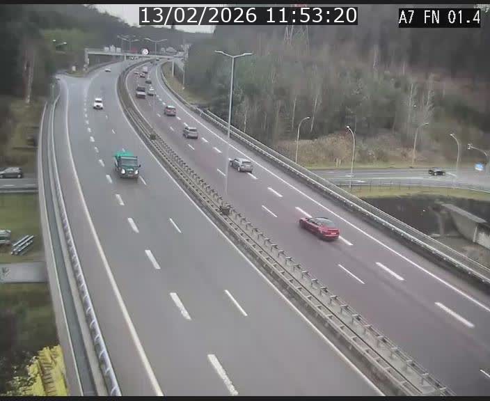 <h2>Caméra autoroute Luxembourg A7 - Tunnel Stafelter - direction Echangeur Grünewald</h2>