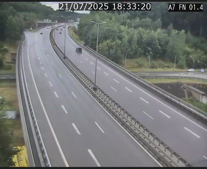 <h2>Caméra autoroute Luxembourg A7 - Tunnel Stafelter - direction Echangeur Grünewald</h2>