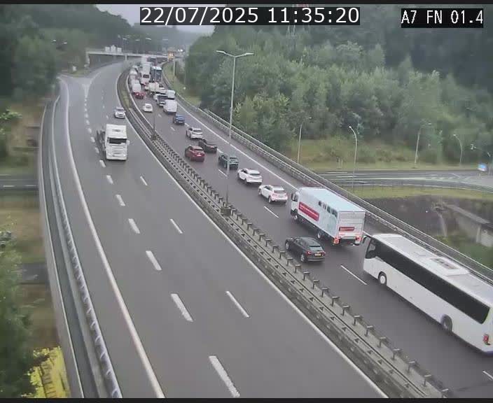 <h2>Caméra autoroute Luxembourg A7 - Tunnel Stafelter - direction Echangeur Grünewald</h2>