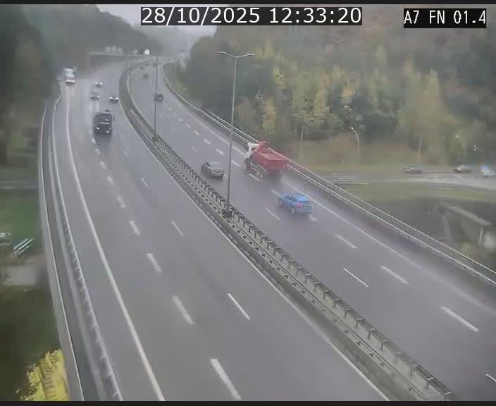 <h2>Caméra autoroute Luxembourg A7 - Tunnel Stafelter - direction Echangeur Grünewald</h2>