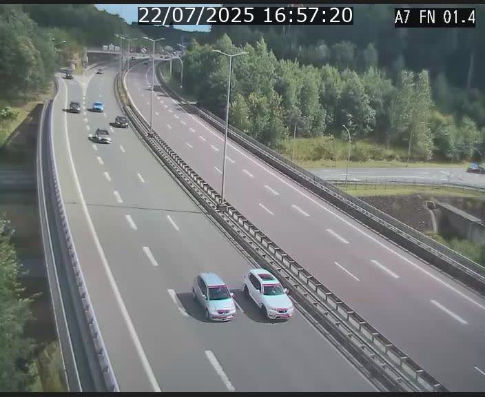 <h2>Caméra autoroute Luxembourg A7 - Tunnel Stafelter - direction Echangeur Grünewald</h2>