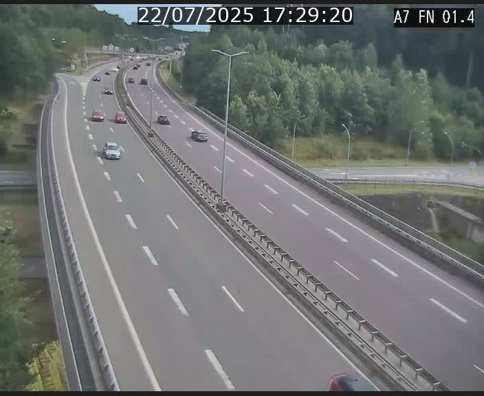 <h2>Caméra autoroute Luxembourg A7 - Tunnel Stafelter - direction Echangeur Grünewald</h2>