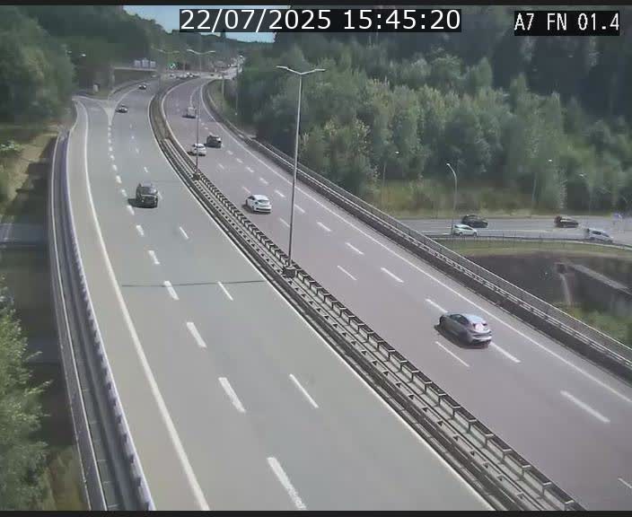 <h2>Caméra autoroute Luxembourg A7 - Tunnel Stafelter - direction Echangeur Grünewald</h2>