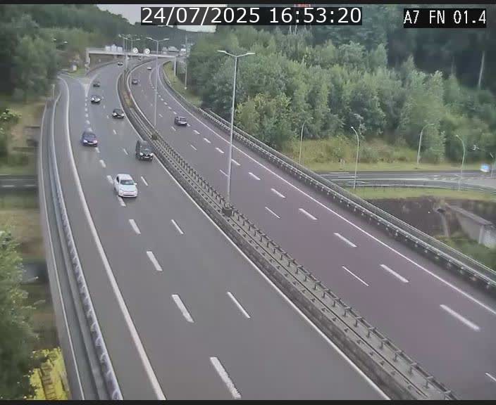 <h2>Caméra autoroute Luxembourg A7 - Tunnel Stafelter - direction Echangeur Grünewald</h2>