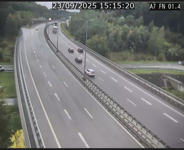 <h2>Caméra autoroute Luxembourg A7 - Tunnel Stafelter - direction Echangeur Grünewald</h2>