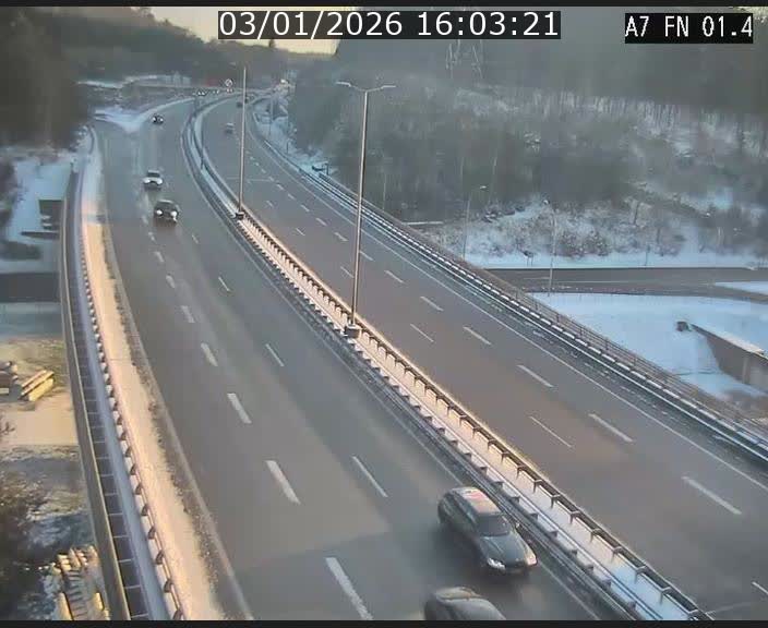<h2>Caméra autoroute Luxembourg A7 - Tunnel Stafelter - direction Echangeur Grünewald</h2>