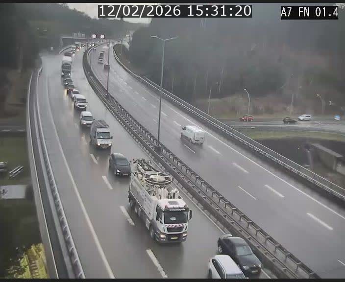 Caméra autoroute Luxembourg A7 - Tunnel Stafelter - direction Echangeur Grünewald