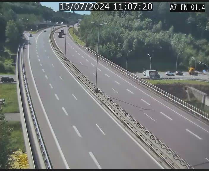 <h2>Caméra autoroute Luxembourg A7 - Tunnel Stafelter - direction Echangeur Grünewald</h2>