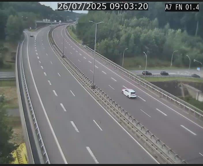 <h2>Caméra autoroute Luxembourg A7 - Tunnel Stafelter - direction Echangeur Grünewald</h2>