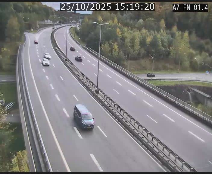 Caméra autoroute Luxembourg A7 - Tunnel Stafelter - direction Echangeur Grünewald